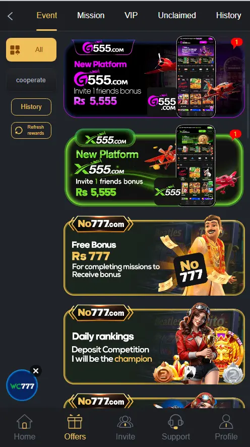 No777 offers